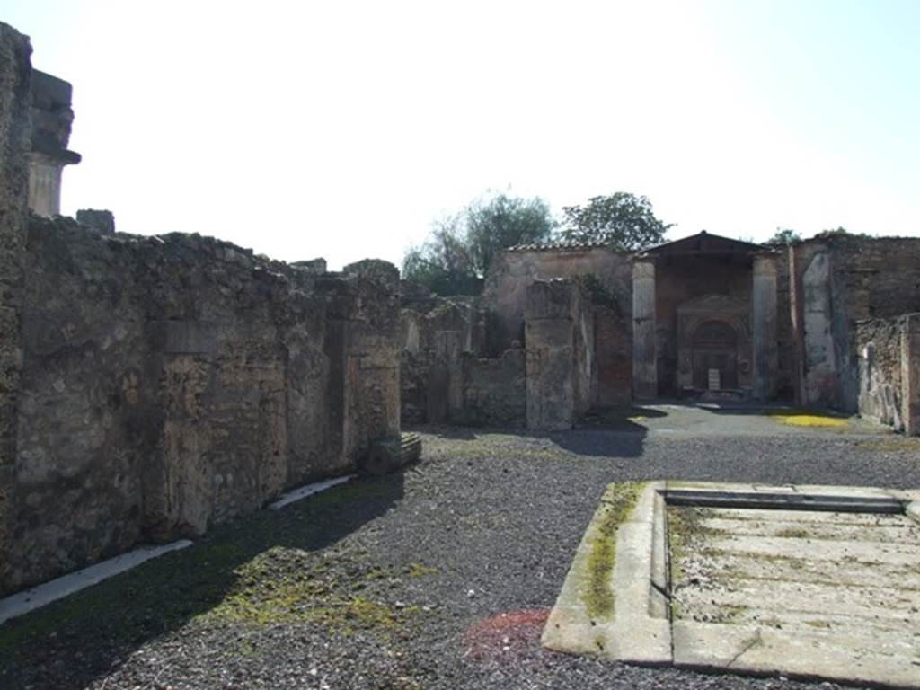 VI.8.22 Pompeii. March 2009. Looking west along south side of atrium.