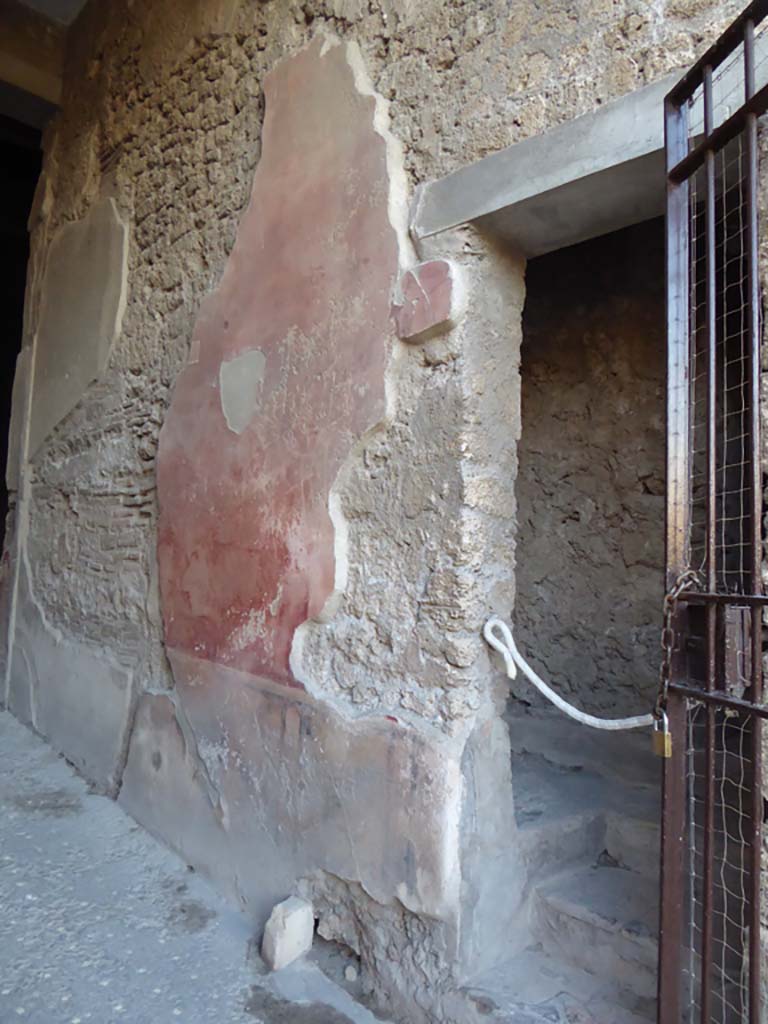 VI.8.23 Pompeii. January 2017. Detail of painted decoration on north wall of entrance corridor.
Foto Annette Haug, ERC Grant 681269 DÉCOR.