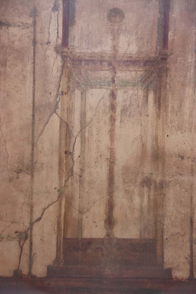 VI.8.23 Pompeii. September 2017.
Centre of east wall of cubiculum, painted decoration. Photo courtesy of Klaus Heese.