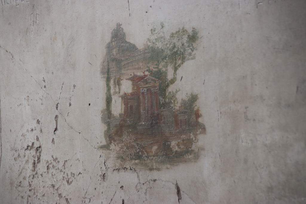 VI.8.23 Pompeii. September 2017. Detail of central painting on south wall. Photo courtesy of Klaus Heese.