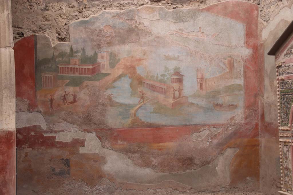 VI.8.23 Pompeii. September 2017. Detail from painted south wall of garden area. Photo courtesy of Klaus Heese.

