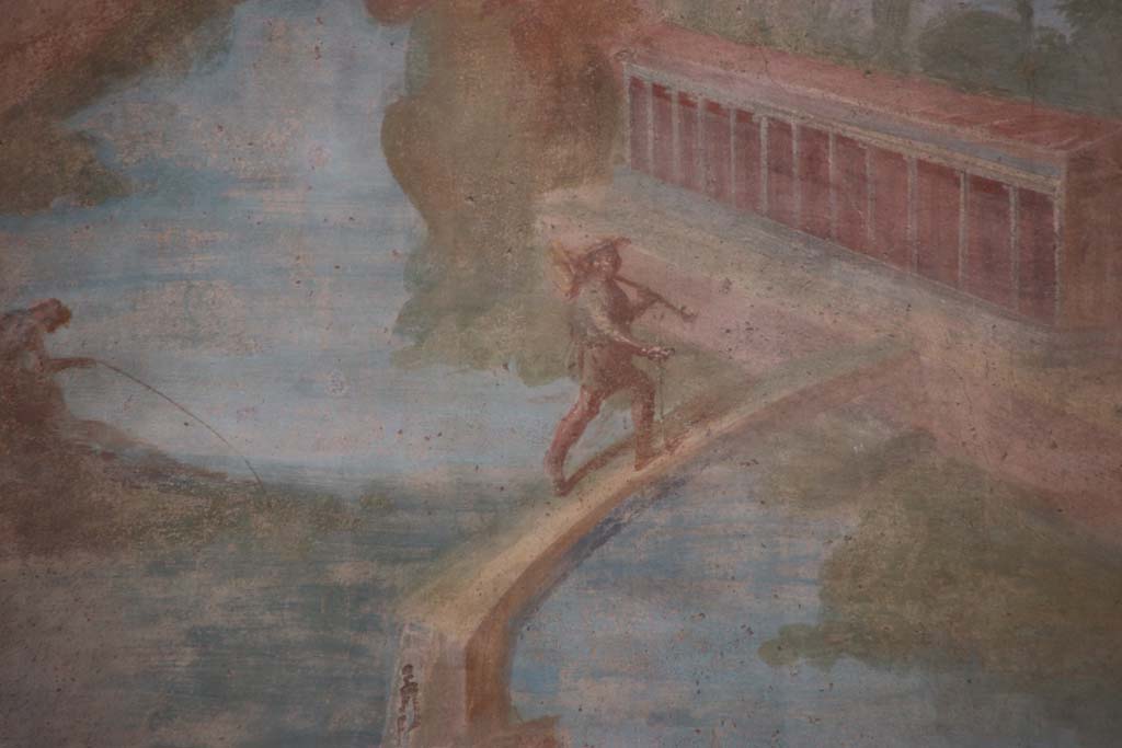 VI.8.23 Pompeii. September 2017. Detail from painted south wall at west end. Photo courtesy of Klaus Heese.