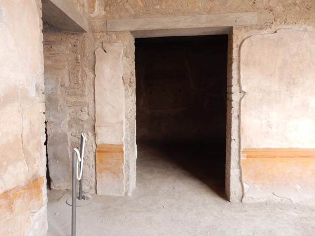 VI.8.23 Pompeii. May 2017. Doorway to room at north end of east side of garden area. Photo courtesy of Buzz Ferebee.