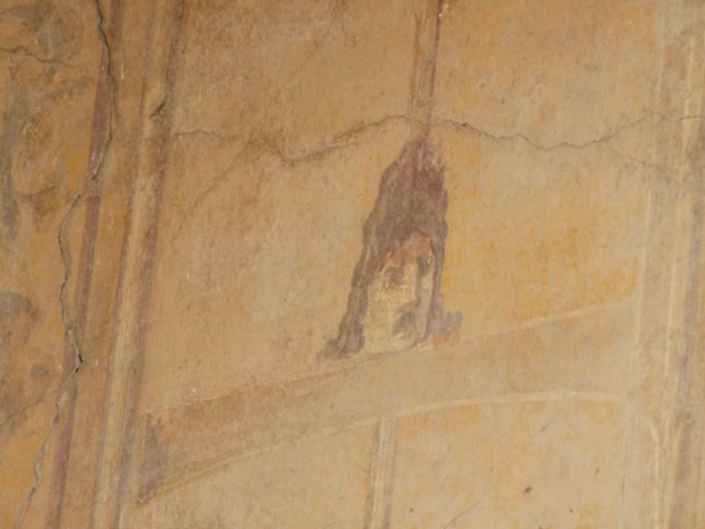VI.9.2 Pompeii. December 2007. Room 24. Upper South wall. Painted mask.