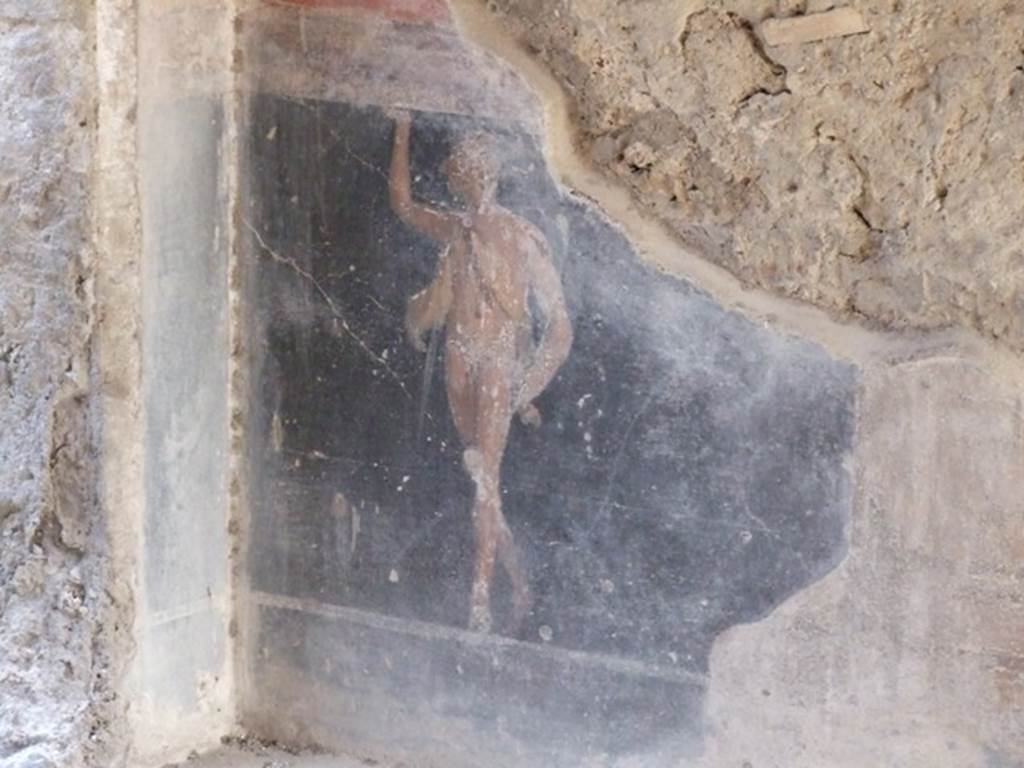 VI.9.2 Pompeii. December 2007. Room 27, painting of standing figure from east end of south wall.