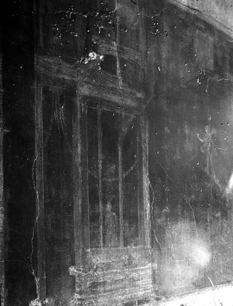 231220 Bestand-D-DAI-ROM-W.607.jpg
VI.9.2 Pompeii. W.607. Room 28, remains of wall decoration from west wall.
Bragantini describes the wall decoration as architectural painting with garland and figure, and panel (on right) with painting of cupid.
See Bragantini, de Vos, Badoni, 1983. Pitture e Pavimenti di Pompei, Parte 2. Rome: ICCD. (p.198)
Photo by Tatiana Warscher. With kind permission of DAI Rome, whose copyright it remains.
See http://arachne.uni-koeln.de/item/marbilderbestand/231220