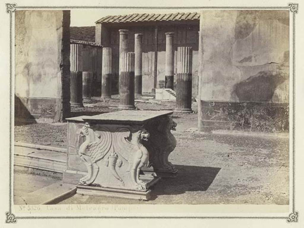 VI.9.2 Pompeii. Album dated January 1874. Looking north from atrium towards peristyle garden area. Photo courtesy of Rick Bauer.