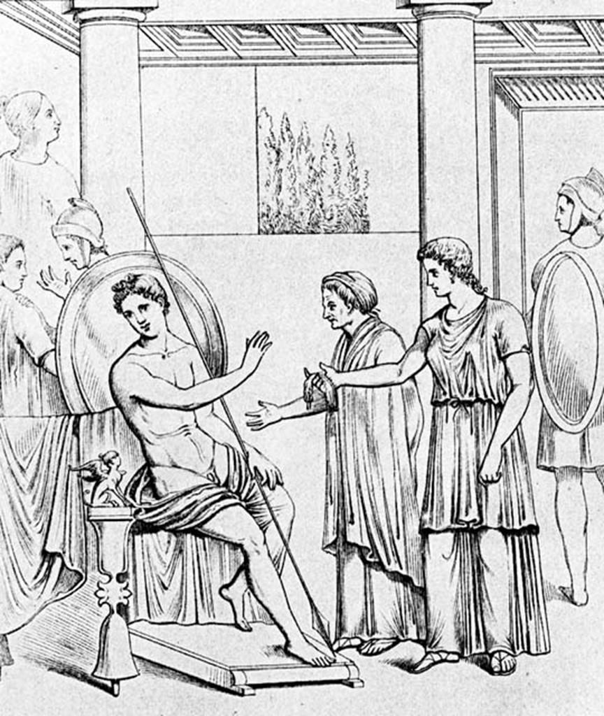 231818 Bestand-D-DAI-ROM-W.0215.jpg
VI.9.6 Pompeii. W.215. Room 8, centre of west wall, drawing of Minos and Scylla, Helbig 1337.
Photo by Tatiana Warscher. With kind permission of DAI Rome, whose copyright it remains.
See http://arachne.uni-koeln.de/item/marbilderbestand/231818