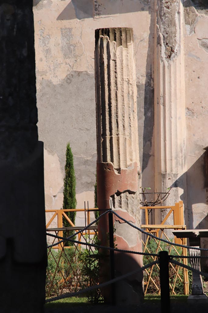 VI.9.6 Pompeii. October 2022.
Area 17, looking towards column on west portico. Photo courtesy of Klaus Heese.