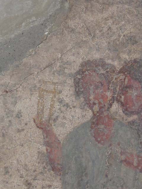 VI.10.1 Pompeii. May 2003. Detail from fresco in centre of south wall. Photo courtesy of Nicolas Monteix.