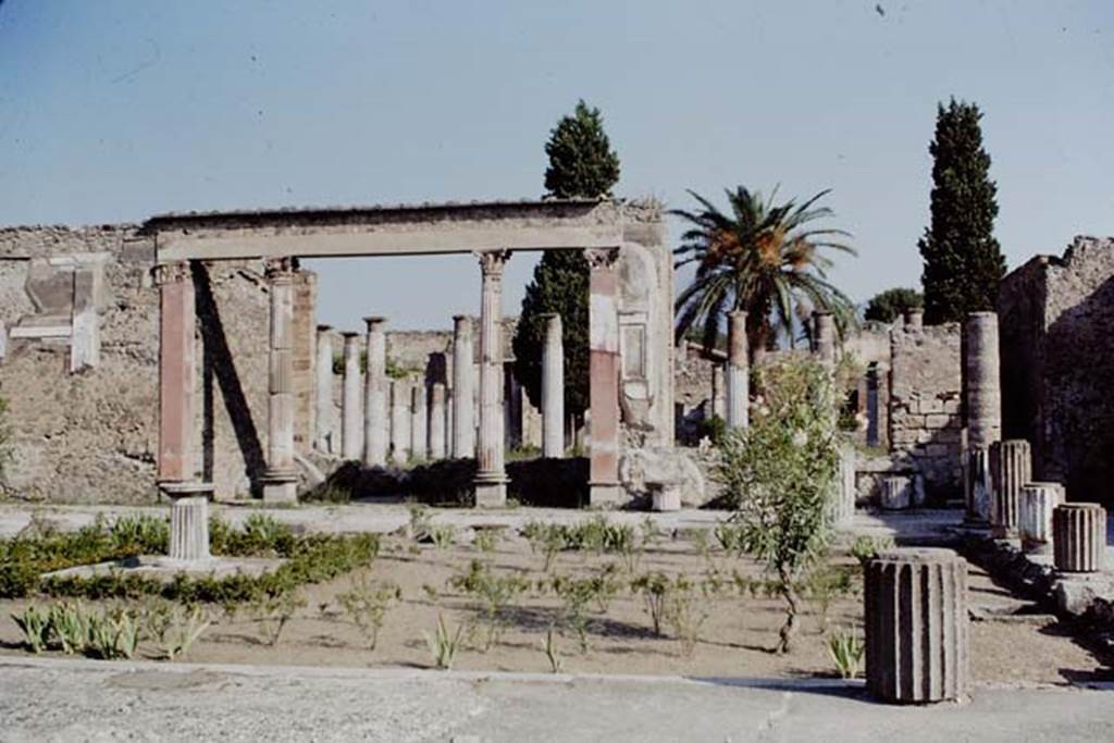 VI.12.2 Pompeii. 1968. Looking north across peristyle garden. Photo by Stanley A. Jashemski.
Source: The Wilhelmina and Stanley A. Jashemski archive in the University of Maryland Library, Special Collections (See collection page) and made available under the Creative Commons Attribution-Non Commercial License v.4. See Licence and use details.
J68f1306