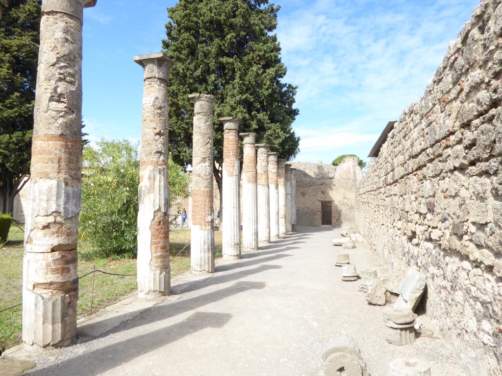 VI.12.2 Pompeii. September 2015. Looking north along east portico of rear (north) peristyle.
Foto Annette Haug, ERC Grant 681269 DÉCOR.