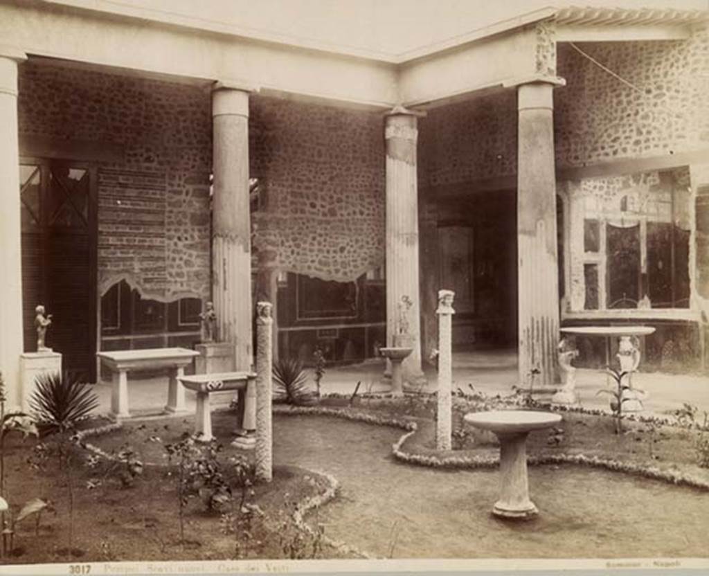 VI.15.1 Pompeii. Undated Albumen photo (Sommer) 3017. Looking towards the north-east corner. Photo courtesy of Rick Bauer.