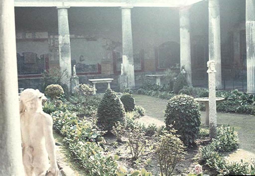 VI.15.1 Pompeii. January 1977. Looking south-west across peristyle. Photo courtesy of David Hingston.