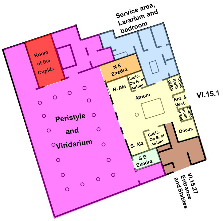 Gelijkwaardig site Rechtdoor VI.15.1 Pompeii House of the Vettii or Casa dei Vettii or Domus Vettiorum.  Plan of house.