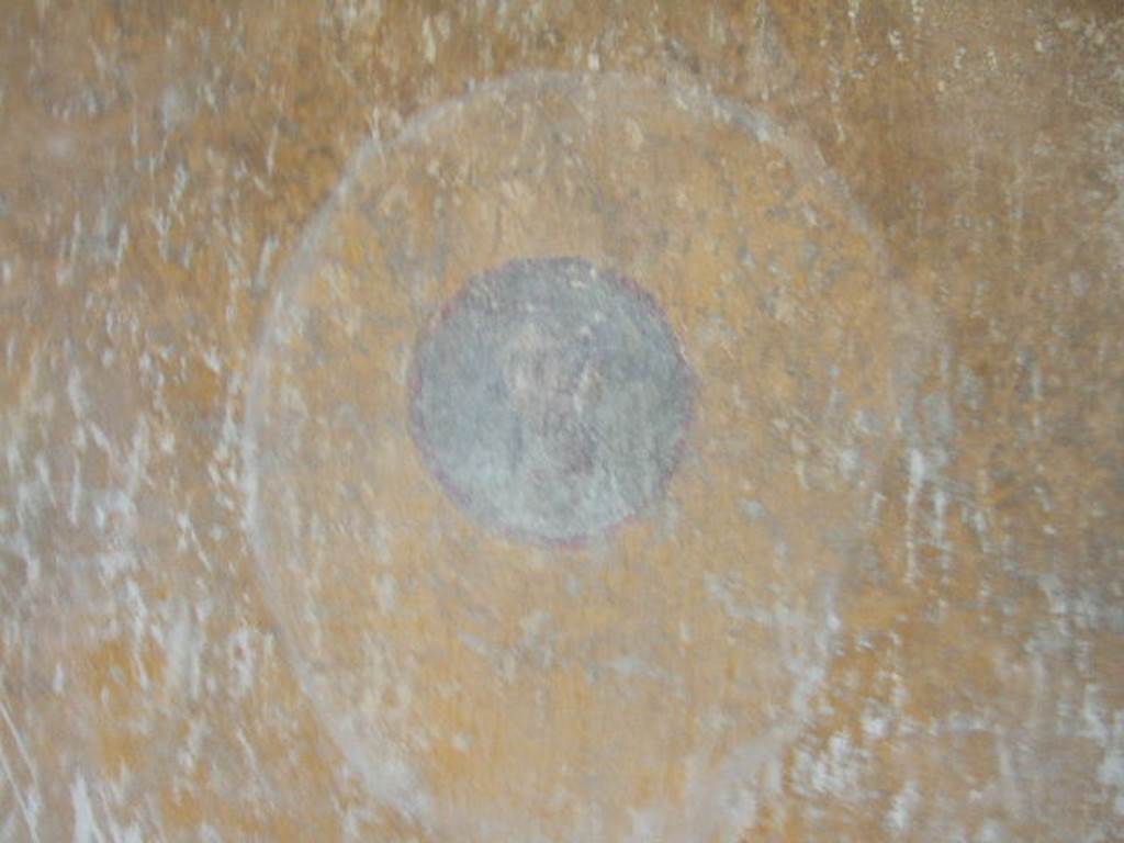 VI.16.7 Pompeii. May 2006. Room R, painted medallion on west end of south wall.
