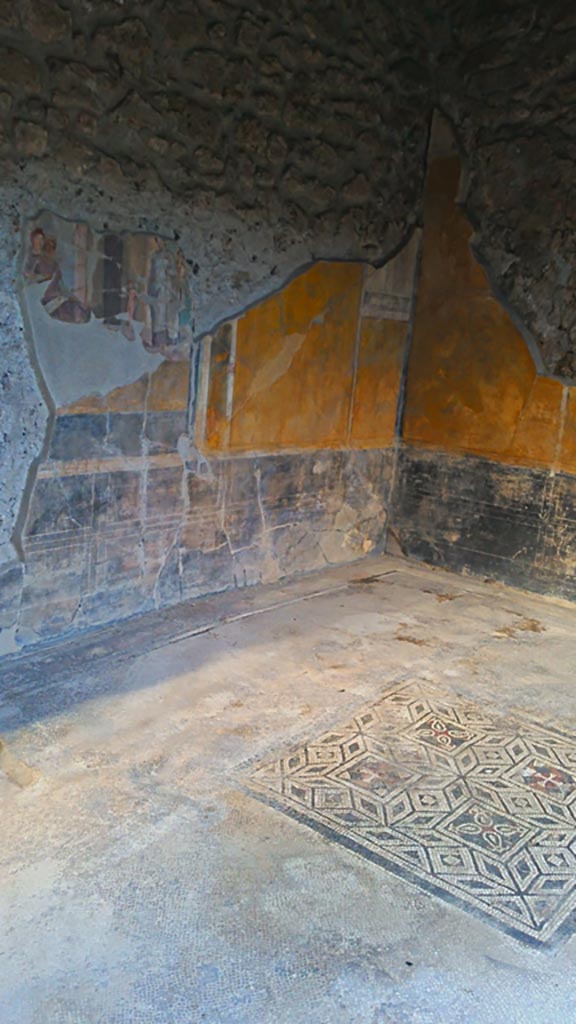 VI.16.7 Pompeii. December 2019.
Room E, north-west corner of tablinum. Photo courtesy of Giuseppe Ciaramella.