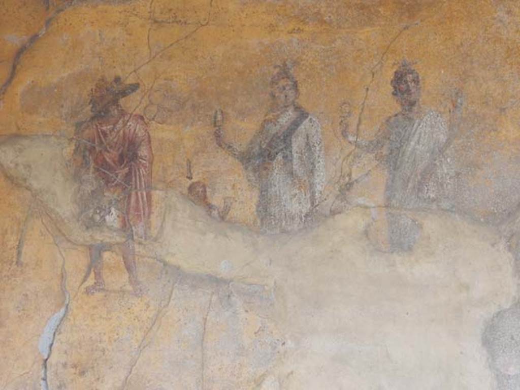 VI.16.7 Pompeii. May 2016. Room F, painting of the gods from the south wall.
Photo courtesy of Buzz Ferebee.