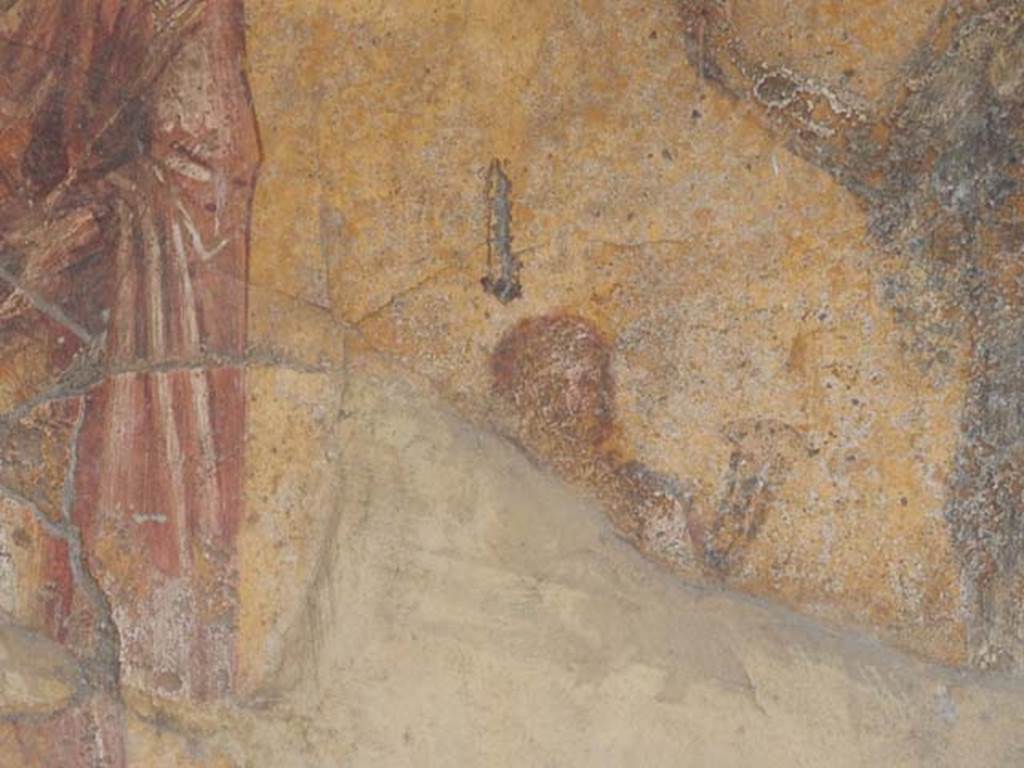 VI.16.7 Pompeii. May 2016. Room F, detail of painting of small figure of Harpocrates,
Photo courtesy of Buzz Ferebee.