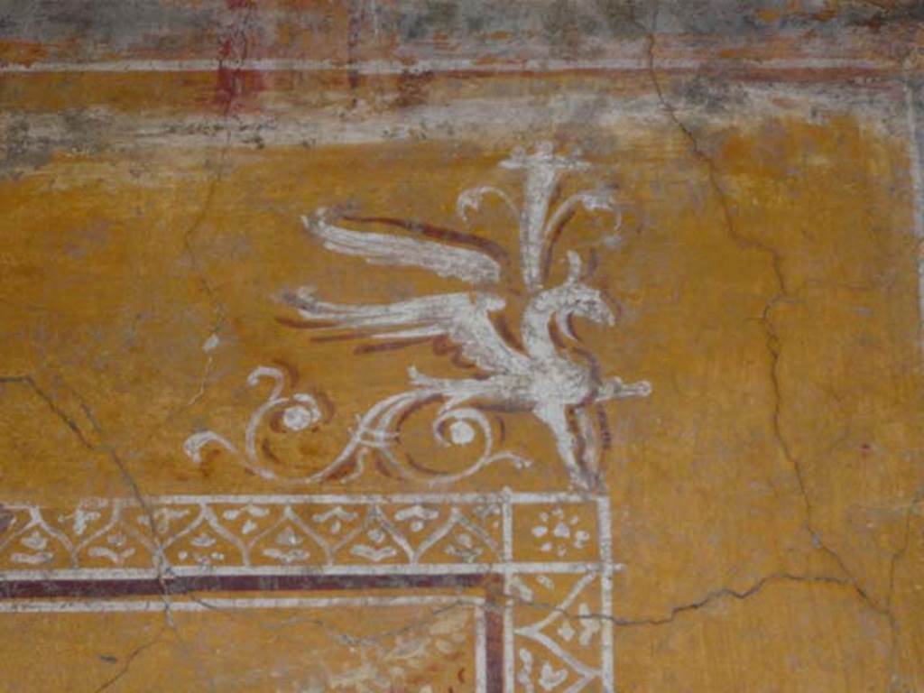 VI.16.7 Pompeii. June 2013. Room N., painting of griffin on east wall, after restoration.
Photo courtesy of Buzz Ferebee.