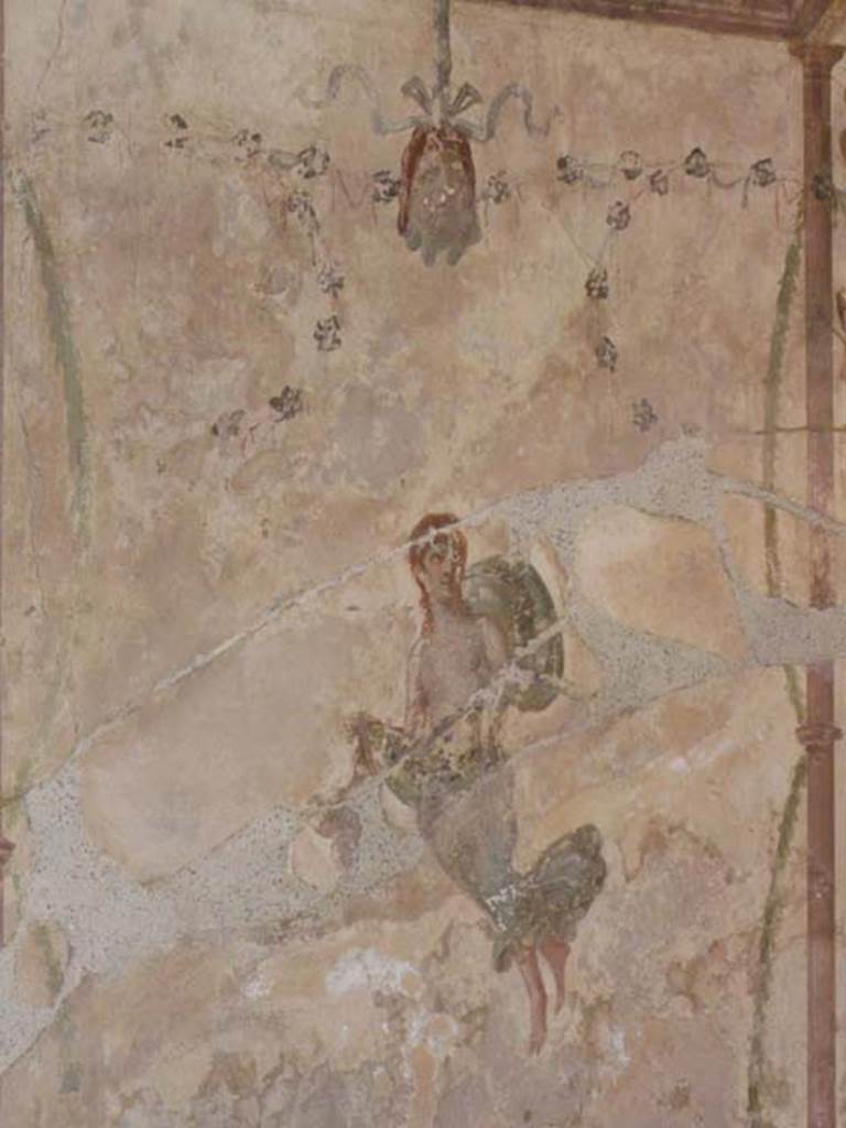 VI.16.7 Pompeii. June 2013. Room Q, figure on south wall after restoration.
Photo courtesy of Buzz Ferebee.