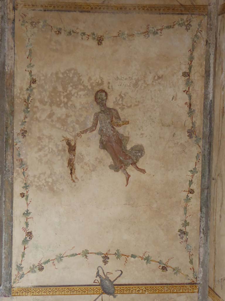 VI.16.7 Pompeii. September 2015. Room Q, painting on west wall in north-west corner.
Foto Annette Haug, ERC Grant 681269 DÉCOR.