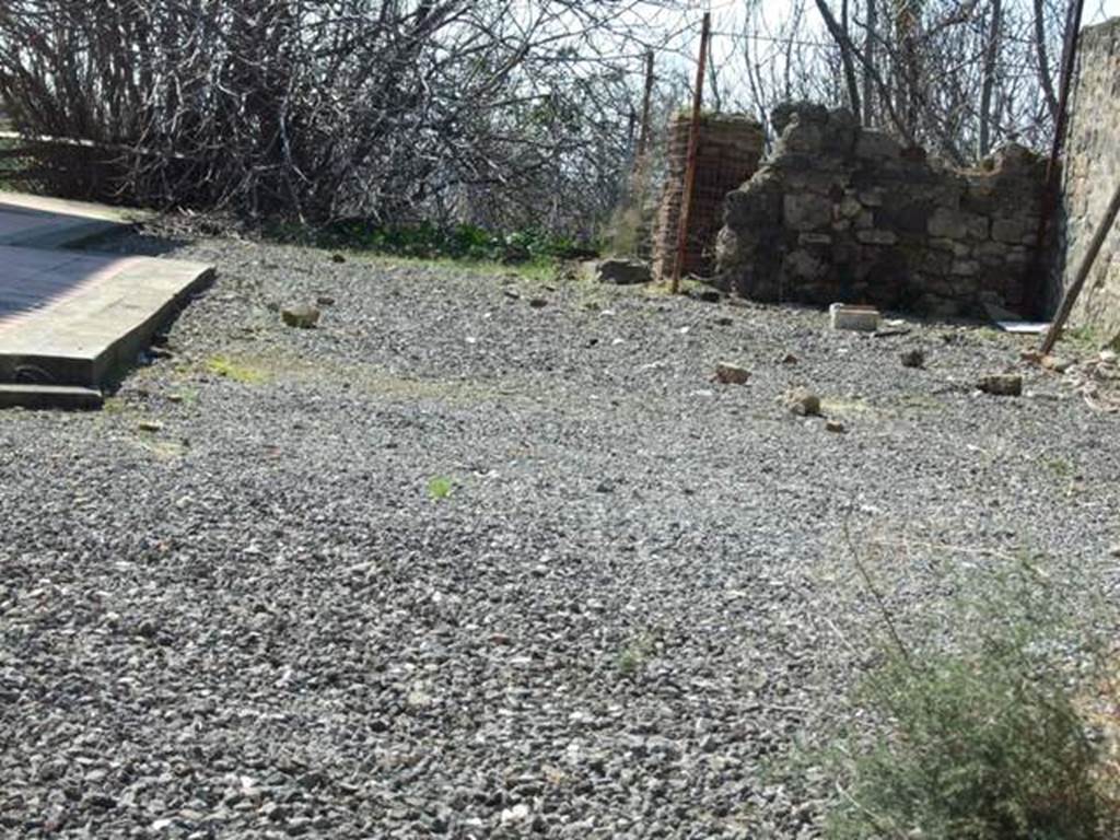VI.17.25 Pompeii. March 2009. Looking west across atrium towards site of tablinum and corridors.