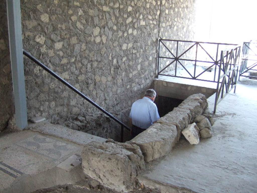 VI.17.42 Pompeii. May 2006. Staircase 14 down to lower level.
