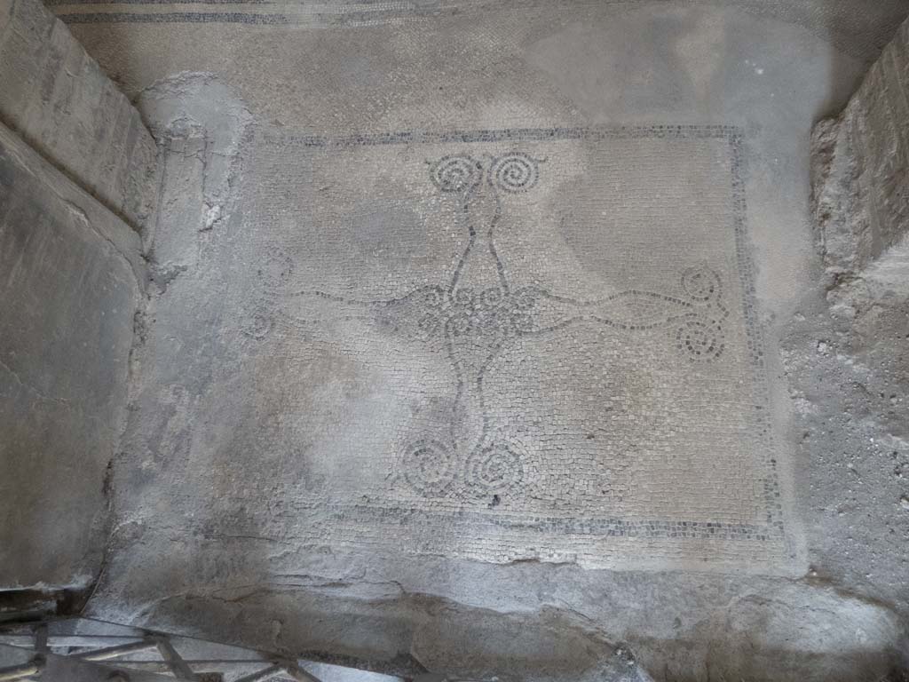 VI.17.42 Pompeii. May 2010. Mosaic in the form of a cross at entrance, vestibule 1.
