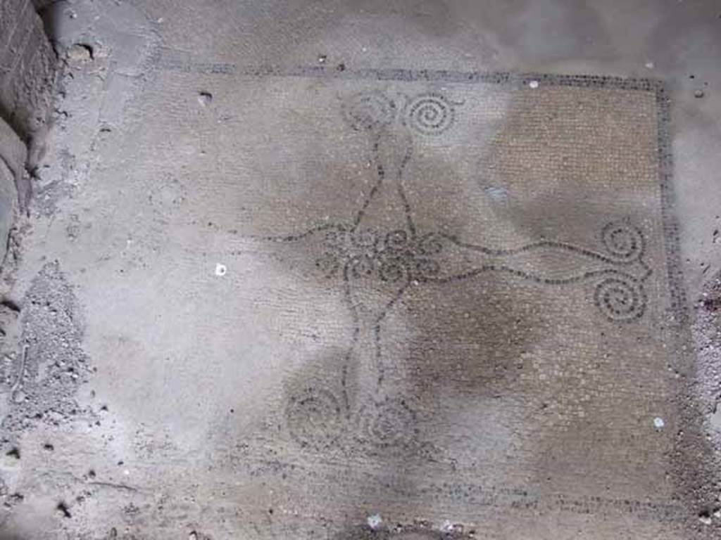 VI.17.42 Pompeii. May 2010. Mosaic in the form of a cross at entrance, vestibule 1.