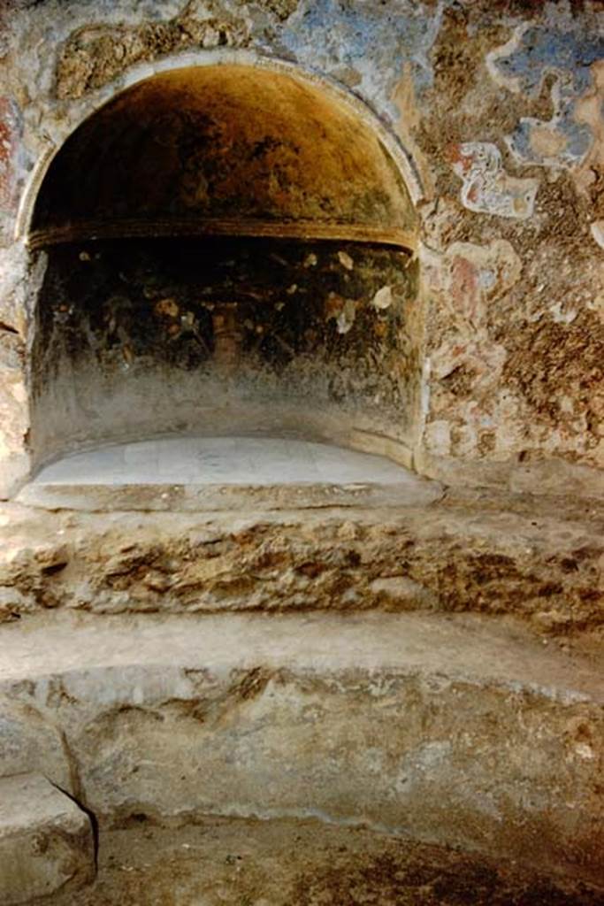 VII.1.8 Pompeii. 1959. Recess on north side of frigidarium 4. Photo by Stanley A. Jashemski.
Source: The Wilhelmina and Stanley A. Jashemski archive in the University of Maryland Library, Special Collections (See collection page) and made available under the Creative Commons Attribution-Non Commercial License v.4. See Licence and use details.
J59f0557