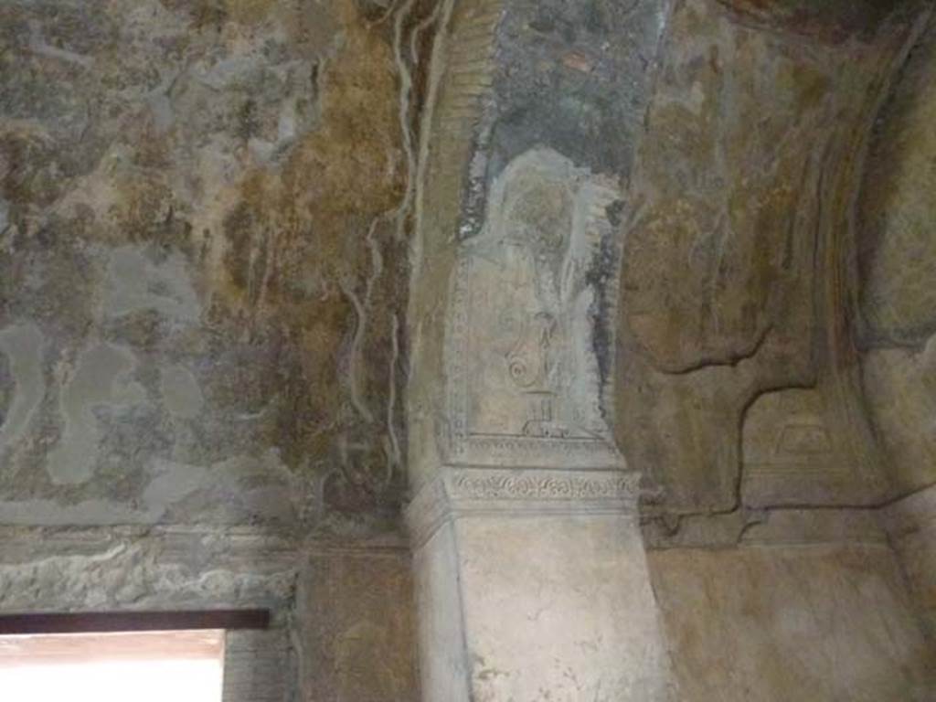 VII.1.8 Pompeii. June 2012. North wall at east end of men’s changing room 2. Photo courtesy of Michael Binns.