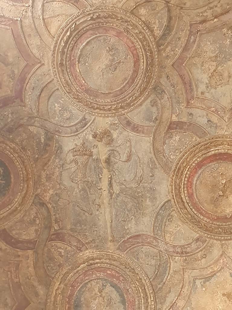 VII.1.8 Pompeii. July 2021. Detail of stucco from ceiling in vestibule 1.
Foto Annette Haug, ERC Grant 681269 DÉCOR