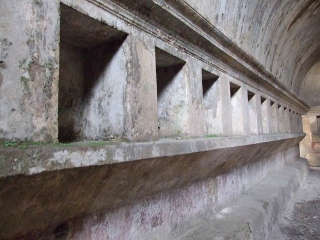 VII.1.8 Pompeii. December 2007. Niches on north side in women’s changing room 11.