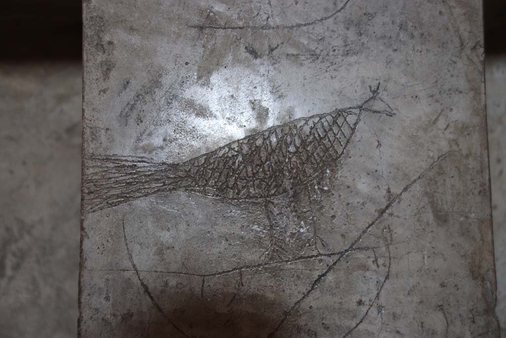 VII.1.8 Pompeii. September 2017. Scratched graffito in women’s changing room 11. Photo courtesy of Klaus Heese.