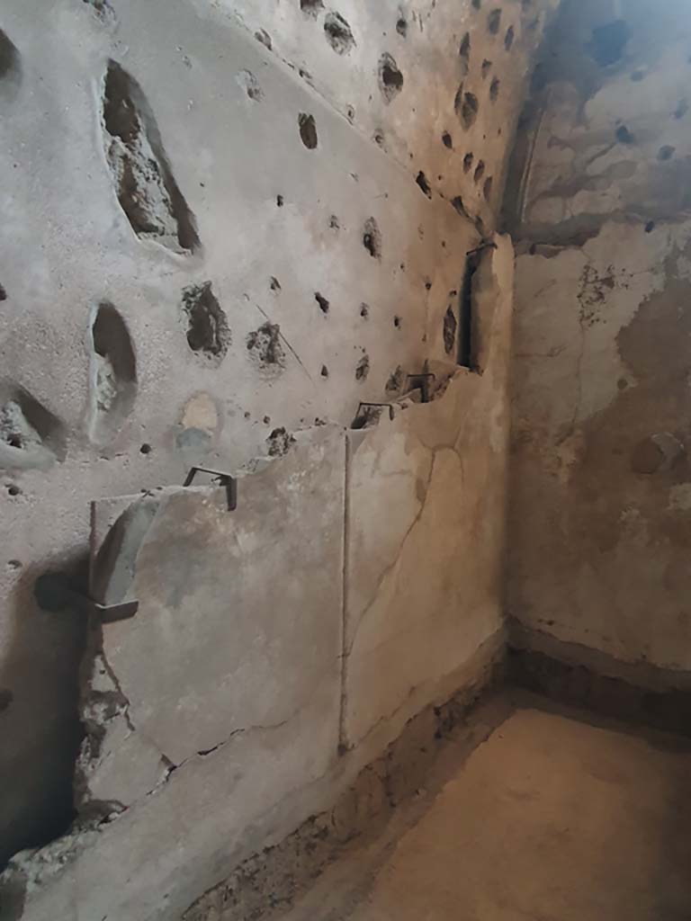 VII.1.8 Pompeii. July 2021. Tepidarium 10, detail from south-west corner.
Foto Annette Haug, ERC Grant 681269 DÉCOR