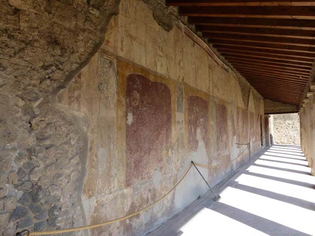 VII.1.8 Pompeii. June 2012. Looking south along east portico B from doorway into women’s baths area. Photo courtesy of Michael Binns.