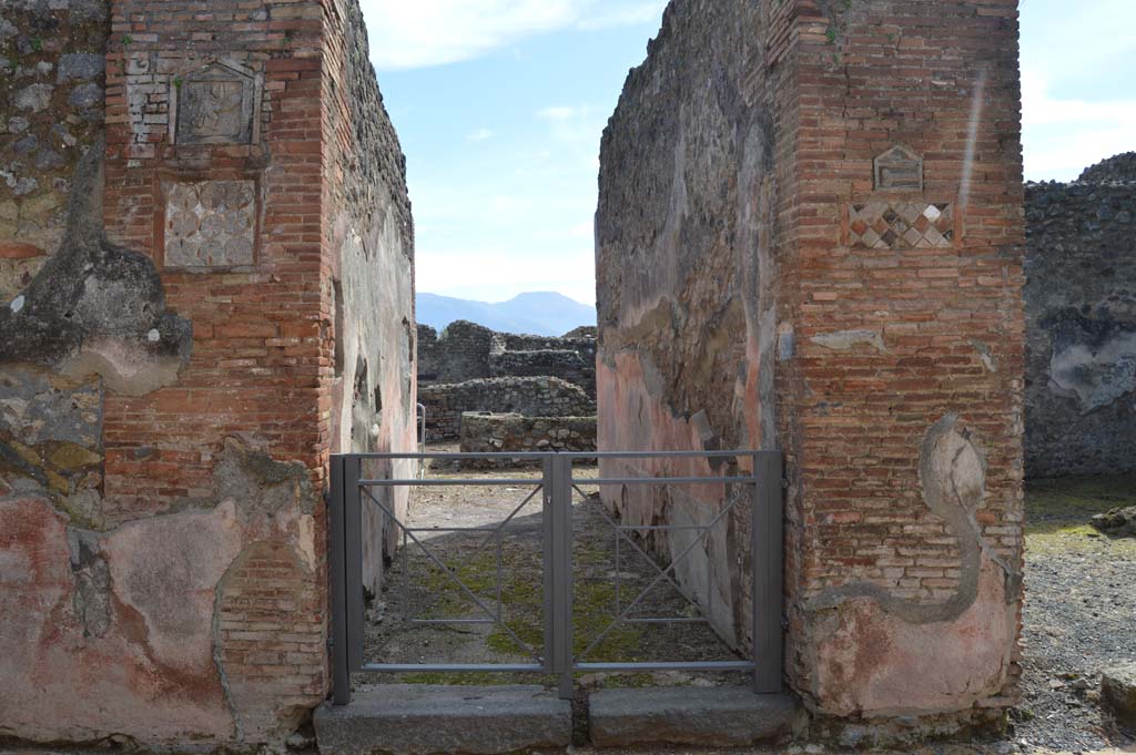 VII.1.36 Pompeii. May 2017. Detail of ithyphallic plaque. Photo courtesy of Buzz Ferebee.