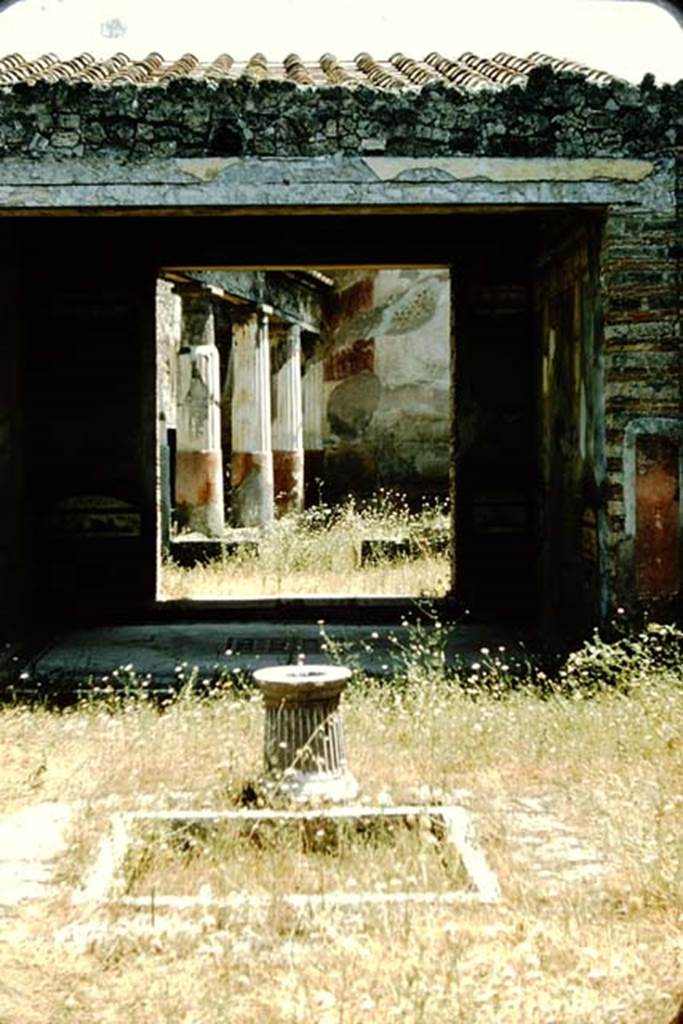 VII.4.48 Pompeii. 1957. Room 2, looking south across impluvium in atrium. Photo by Stanley A. Jashemski.
Source: The Wilhelmina and Stanley A. Jashemski archive in the University of Maryland Library, Special Collections (See collection page) and made available under the Creative Commons Attribution-Non Commercial License v.4. See Licence and use details.
J57f0353