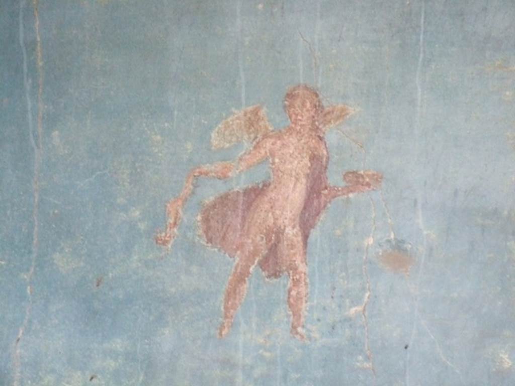VII.4.48 Pompeii. December 2007. Room 11. Detail from South wall of Tablinum.