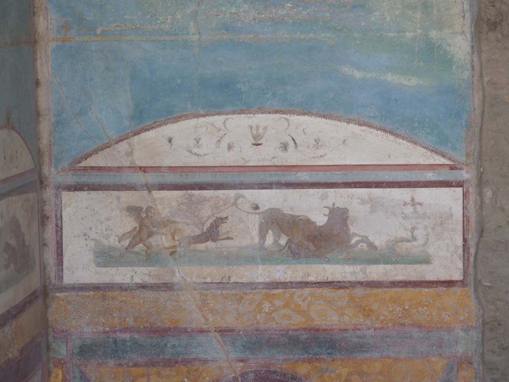 VII.4.48 Pompeii. October 2014. Room 11, detail from south wall in south-east corner.
Foto Annette Haug, ERC Grant 681269 DÉCOR.