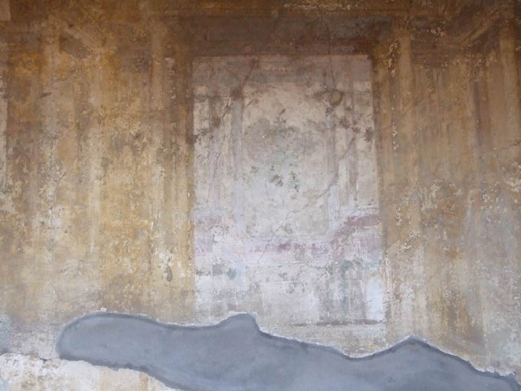 VII.4.48 Pompeii. December 2007. Room 13. Remains of wall painting in Ala on west wall.