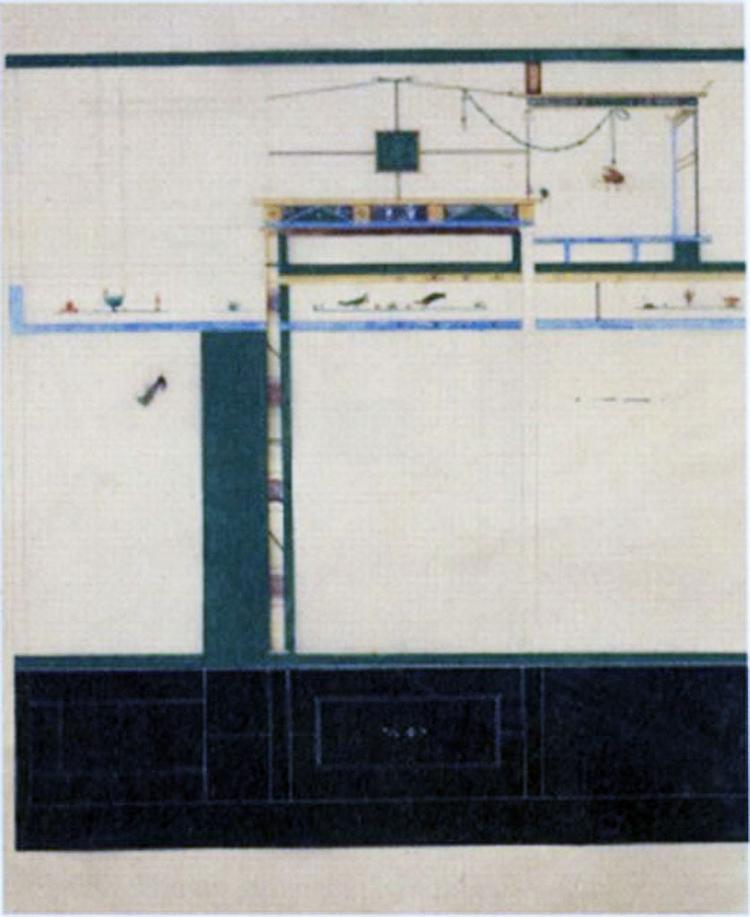 VII.4.59 Pompeii. 1837 painting by Boulanger of cubiculum i north wall.