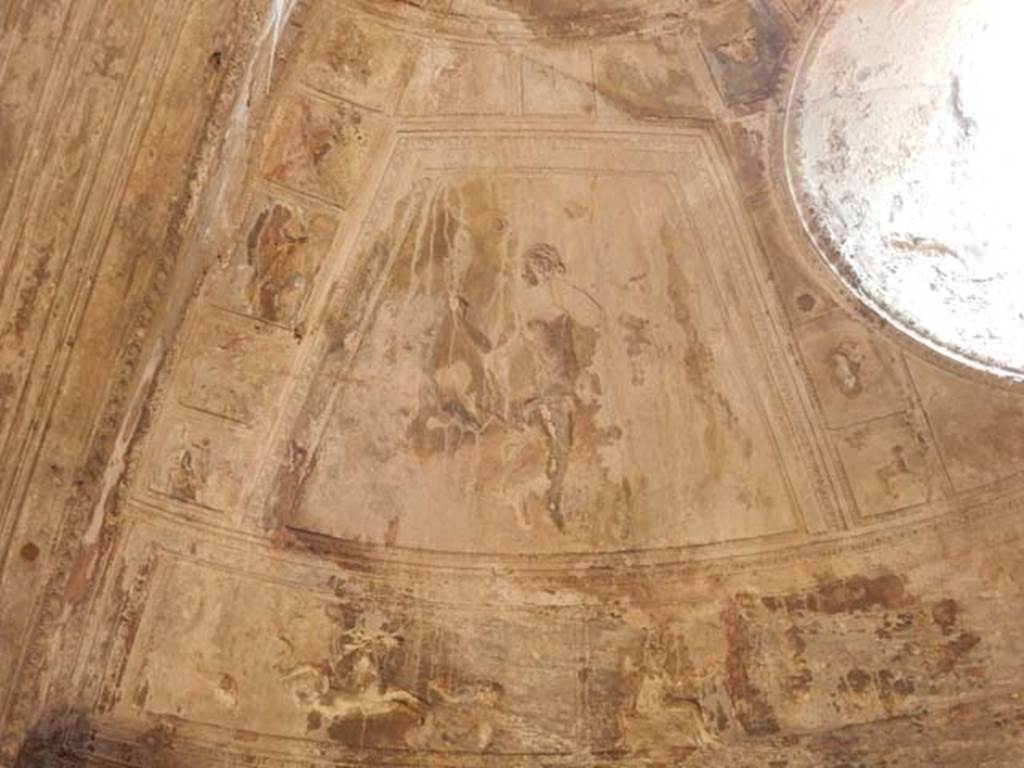 VII.5.24 Pompeii. May 2015. Caldarium (39) stucco on upper east side in apse with roof light. Photo courtesy of Buzz Ferebee.