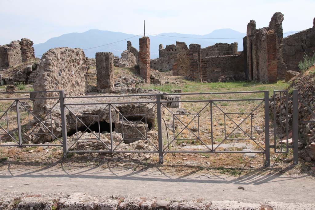 VII.6.3 Pompeii. October 2020. Entrance doorway, on left with new gate. On the right is VII.6.2. Photo courtesy of Klaus Heese.