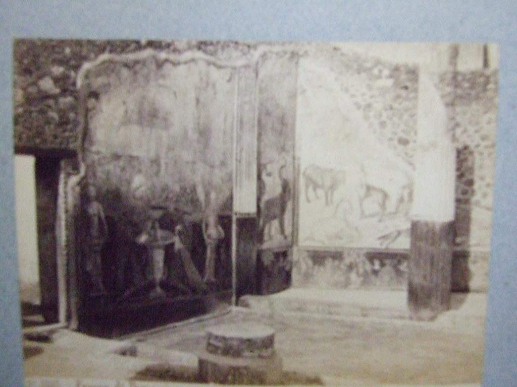 VII.7.10 Pompeii. Old undated 19th century photograph showing west and north wall before the 1943 bombing.
Courtesy of Society of Antiquaries. Fox Collection.