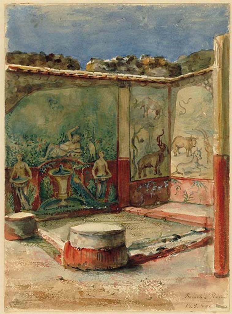 VII.7.10 Pompeii. Painting of decoration on west wall.
DAIR 83.145. Photo © Deutsches Archäologisches Institut, Abteilung Rom, Arkiv.