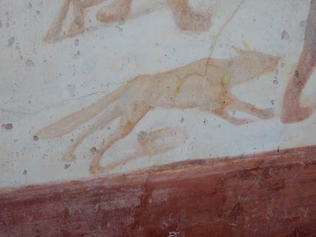 VII.7.10 Pompeii. May 2018. Peristyle, detail from north wall. Photo courtesy of Buzz Ferebee.