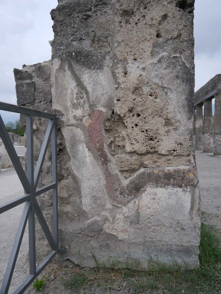 VII.7.32 Pompeii. September 2018. Looking south to detail of pilaster.
Foto Anne Kleineberg, ERC Grant 681269 DÉCOR.