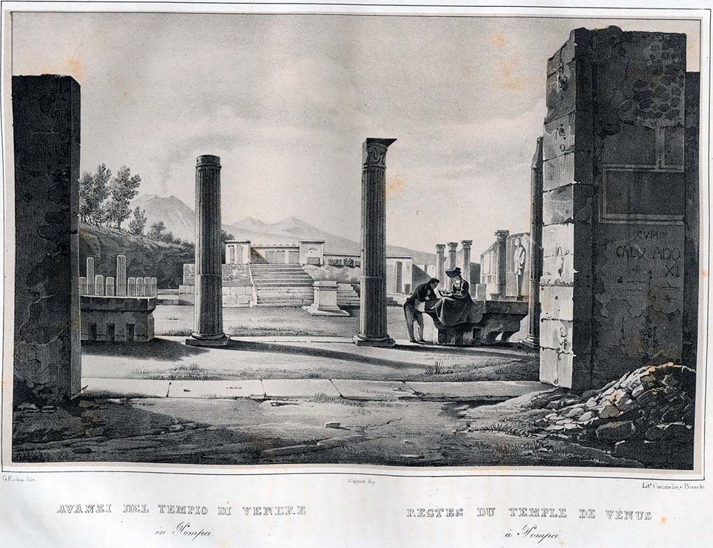 VII.7.32 Pompeii. Pre-1832. Looking north through entrance doorway on Via Marina.
See Cuciniello, D., 1832. Viaggio pittorico nel regno delle due Sicilie - Napoli e le provincie: vol. II, p. 78.
